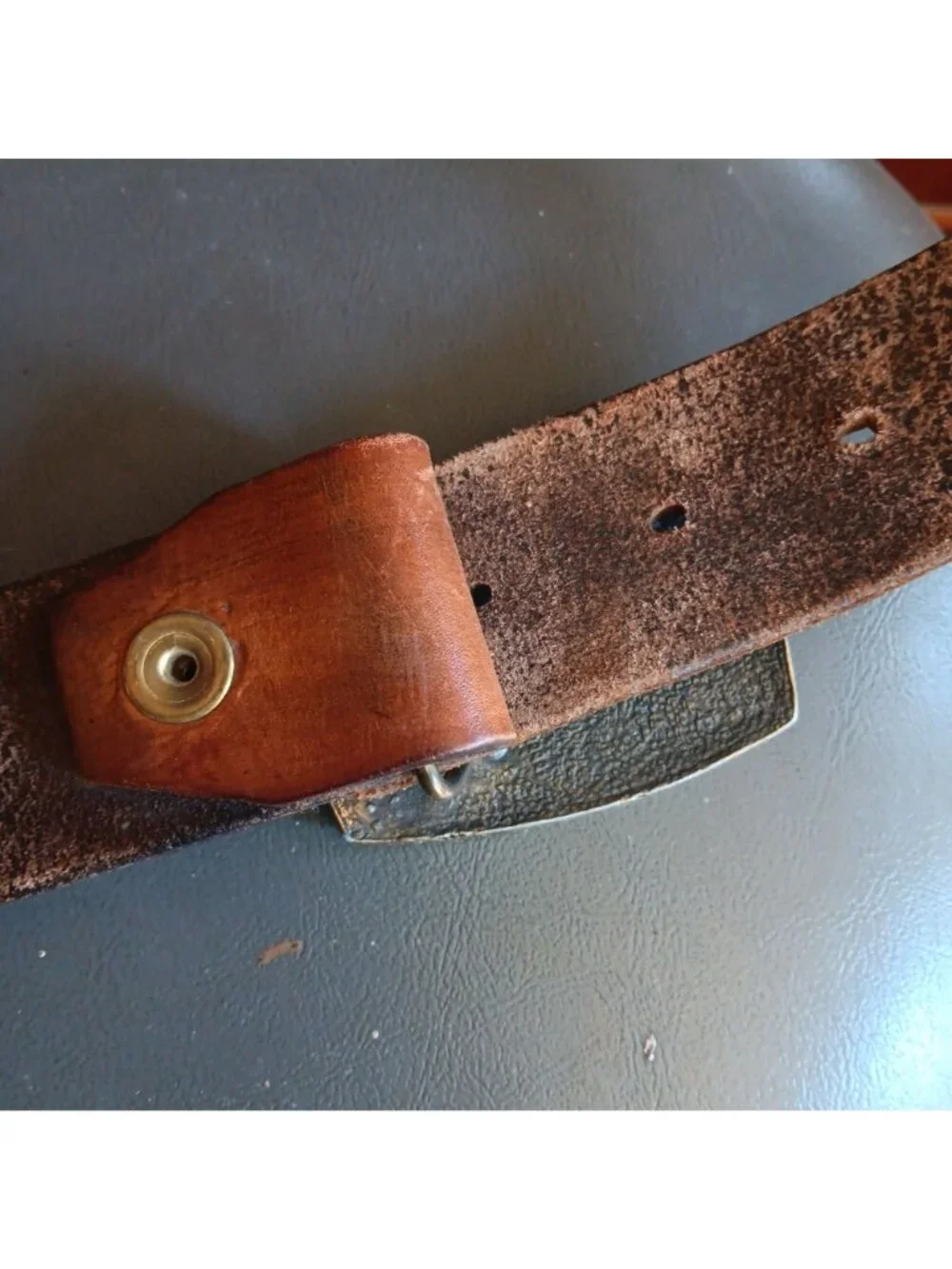 Vintage Belt 32 Small UPTT Union Pacific Railroad Leather Belt Embossed Train